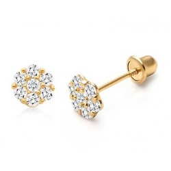 0,14 ct auskarai Flower su...