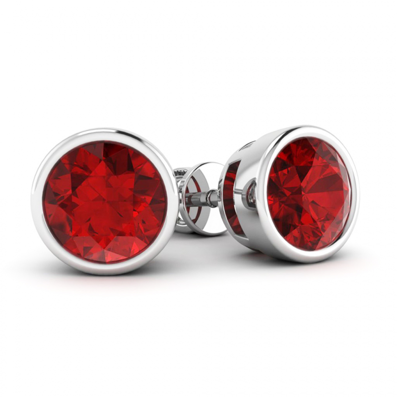 Auskari "Halo" ar 0.40 ct rubīniem
